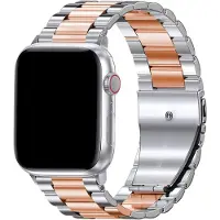 Apple Watch kralen stalen schakel band - zilver rose goud