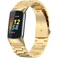 Fitbit Charge 5 kralen stalen schakel band - goud