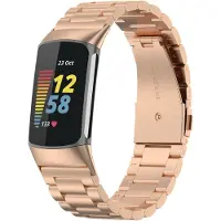 Fitbit Charge 5 kralen stalen schakel band - rose goud