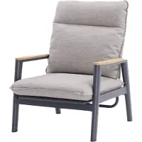 AVH-Collectie Alzano lounge tuinstoel verstelbaar zand rope aluminium antraciet