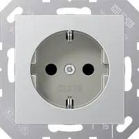 JUNG SCHUKO-stopcontact, SAFETY+, A 1520 KI AL, aluminium, 1 stuk.
