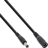 InLine DC verlengkabel | 5,5 x 2,1mm | max. 140W | AWG18 | zwart | 3 meter