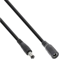 InLine DC verlengkabel | 5,5 x 2,5mm | max. 140W | AWG18 | zwart | 3 meter