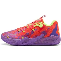 Puma MB.03 Lo Lava basketbalschoenen, Rood/Paars, Maat 37,5