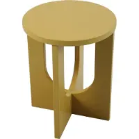 En.casa Bijzettafel Kysdajore rond 50x40 cm mosterdgeel []