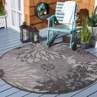 Muratap Binnen en buiten rond vloerkleed floral outdoor laagpolig tapijt 150 cm rond