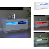 vidaXL Tv-kast - Tv-kasten - Televisiekast - Televisiekasten - Tv-meubel met LED-verlichting 80x35x40 cm hoogglans wit