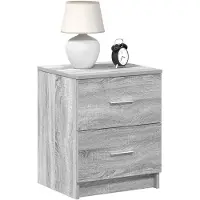vidaXL Nachtkastje met 2 lades 40x36x50 cm grijs sonoma eikenkleurig