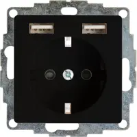 Enzo Kopp HK07 PURE mat zwart inbouw stopcontact RA met 2x USB - 4624615