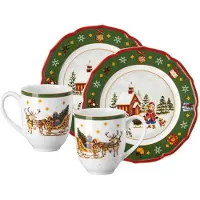 Hutschenreuther Geschirr-Set Happy Wintertime Set van 4