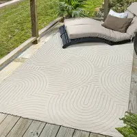 Muratap Berlin outdoor japandi - vloerkleed binnen en buiten laagpolig tapijt tuin- 120x170 cm