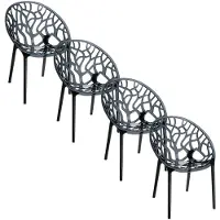 Garden Impressions Crystal tuinstoel zwart - 4 stuks