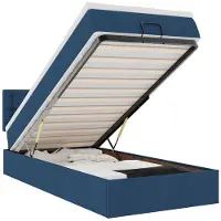 vidaXL Ottoman bed met matras 80x200cm stof blauw