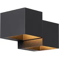 QAZQA Moderne wandlamp zwart 2-lichts - Transfer Double