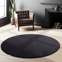 Muratap Sky soft uni basic rond vloerkleed laagpolig effen kleur -
