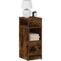 vidaXL Nachtkastjes 2 st met lade 25x31x66 cm gerookt eikenkleurig