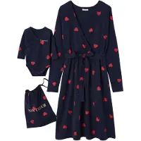 Envie de Fraise Zwangerschapspakket "Mon coeur" Zwangerschapsnachthemd + babyromper + etui ENVIE DE FRAISE marineblauw