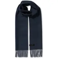 Falke Basic Woven With Fringes sneldrogend warm wol wintersjaal unisex blauw - maat ONESIZE