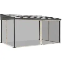 Garden Point Aluminium terrasoverkapping Tarragona 3 x 5 m met beige muggennet
