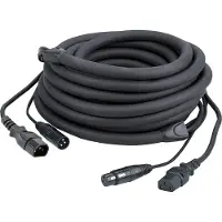 DAP FP12 IEC & XLR male - IEC & XLR female 10 meter zwart