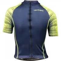 Vermarc seiso sp.l aero kids fietsshirt marine blauw fluo geel Maat 128