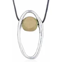 Charme Bijoux ketting - Mona-metaal -hout groen allergievrij-