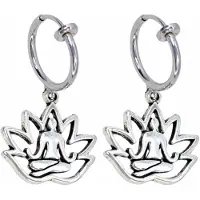 Charme Bijoux Klem oorbellen -lotus- zilverkleur-geen gaatje-