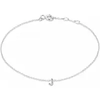 New Bling 9NB-909J Zilveren letterarmband - Letter J - lengte 16,5+1+1cm - gerhodineerd