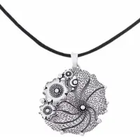 Charme Bijoux Ketting- Bloem- Metaal- Zilverkleur- 70 cm-