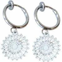 Charme Bijoux Klem oorbellen -zilverkleur -rond- geen gaatje-