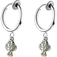 Charme Bijoux Klem oorbellen- zilverkleur- vis-geen gaatje-