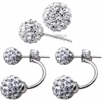 Charme Bijoux 2 paar oorbellen - samballa - strass - zilverkeur-