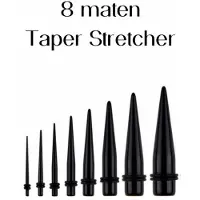 Charme Bijoux 8 maten Taper stretcher 1.6 mm- 8 mm -