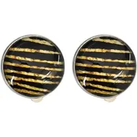 Charme Bijoux Clip oorbellen Milena zilverrand 2 cm