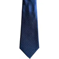 Charme Bijoux Stropdas Blauw -blok met witte stip- zijde -