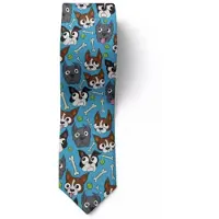 Charme Bijoux Stropdas- Hond- Bot- Blauw- Polyester -