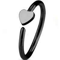 Charme Bijoux Zwart- Neus- Oor- Piercing- Hartje-