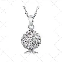 Charme Bijoux Shamballa zilver plated ketting - 12 mm- wit- 45 cm-