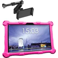 AngelTech OnderwegPakket XL – Kindertablet XL Roze + Tablethouder - Kindertablet Vanaf 3 Jaar – Kinder Tablet – Kids Tablet - Tablet voor Kinderen