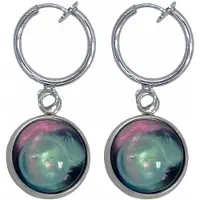 Charme Bijoux Klem oorbellen- Olena -zilverkleur-grijs-geen gaatje-