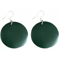 Charme Bijoux lange Oorbellen -Groen Hout- 3 cm- zilver Tordis -