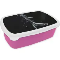 MuchoWow Broodtrommel Roze - Lunchbox Koi - Vissen - Water - Zwart - Brooddoos 18x12x6 cm - Brood lunch box - Broodtrommels voor kinderen en volwassenen