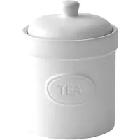 Bia collectie wit stenen matte voorraadpot voor thee 12 x 16 cm Storage jas Matte white for Tea