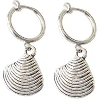 Charme Bijoux Klem oorbellen -zilverkleur- schelp- geen gaatje-