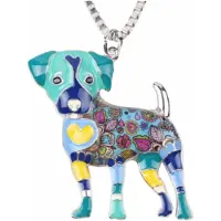 Charme Bijoux Jack Russel- ketting - Blauw- Emaille -