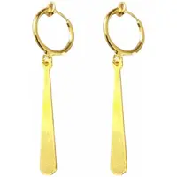 Charme Bijoux Klem oorbellen-Goudkleurig-Lang-Glad- geen gaatje-