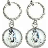 Charme Bijoux Klem oorbellen- paard -zilverkleur-geen gaatje-
