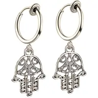 Charme Bijoux Klem oorbellen- Fatima- zilverkleur-geen gaatje-