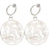 Charme Bijoux Klem oorbellen -vlinder -zilverkleur -rond- geen gaatje-