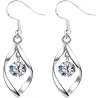Charme Bijoux Zilver Lange Oorbellen- Zsa- Zilver- Zirkonia -